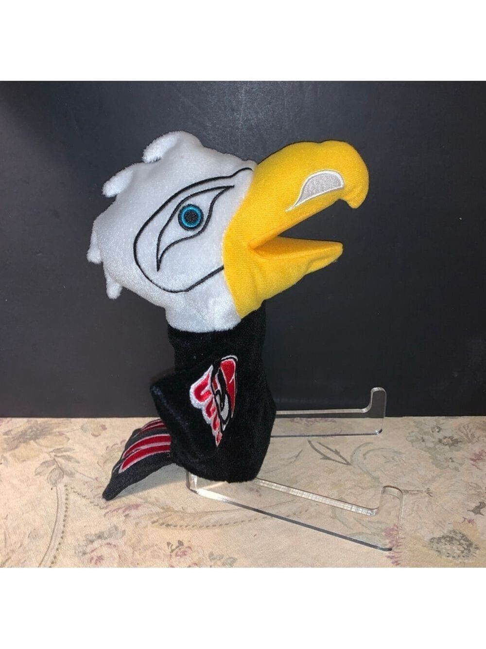Native Northwest Talon the Eagle Plush hand puppet White/Black One Size
